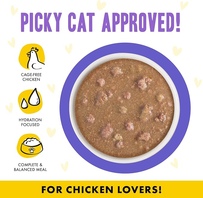 Weruva B.F.F. OMG - Best Feline Friend Oh My Gravy!, Chicken & Beef Be Happy with Chicken & Beef in Gravy, 2.8oz Can (Pack of 12)
