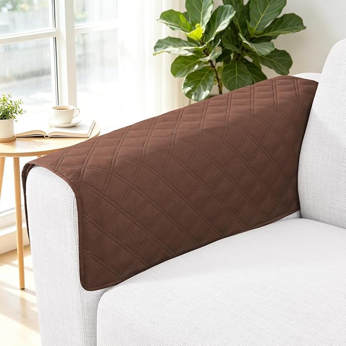 Smiry Waterproof Couch Covers for Dogs Washable, Reversible Pet Couch Covers for 3 Cushion Sofa Pet Friendly, Soft Sofa Furniture Protector for Dogs Cat Kids, Checkered (30"x30", Brown/Chocolate)