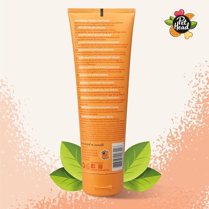 Pet Head Ditch the Dirt Dog Conditioner | Orange Scent | Deodorizing Conditioner for Smelly Dogs | Deep Cleans and Removes Odors | Vegan | Gentle Formula for Puppies | Made in USA | 8.4 fl. oz.