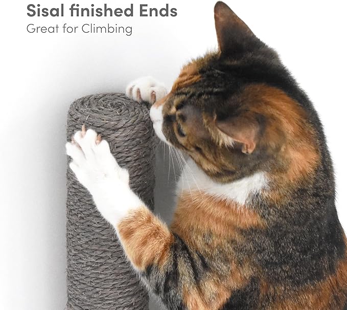 xympo 34" Wall Mounted Cat Scratcher, Sisal Scratching Post - Grey