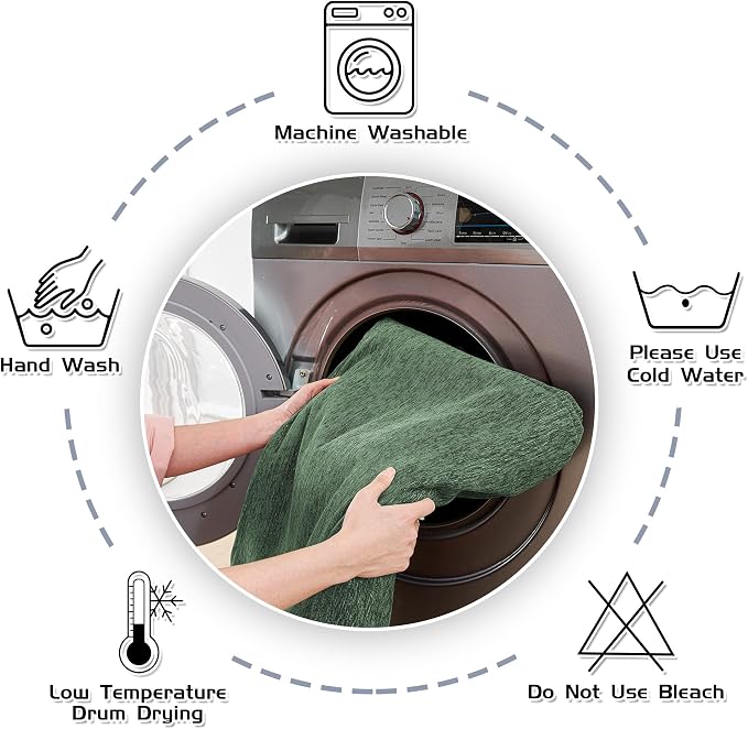 MEETSKY Oversized Sectional Couch Cover, Sofa Cover for 3 Cushion Washable Sofa Covers for Living Room Couch Slipcovers for Dogs Couch Protector, 91" x 150", Moss Green