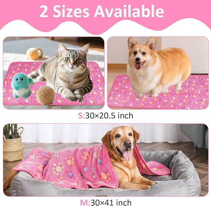 Dog Blankets for Medium Dogs, Cat, Premium Soft Dog Blankets for Small Dog Washable, Puppy Blanket Dogs Essentials for Puppies (1, Pink, 41" x 30")