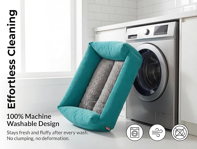 Washable Medium Dog Bed Medium Size Dog, Rectangle Dog Beds for Medium Dogs, Orthopedic Dog Bed, Warming Soft Calming Sleeping Puppy Bed Durable Pet Bed with Anti-Slip Bottom 30 Inches