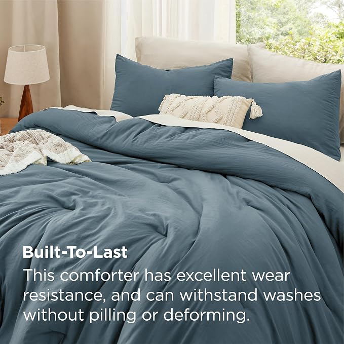 Bedsure Twin/Twin XL Comforter Set, Slate Blue Soft Prewashed Bedding for All Seasons, 2 Pieces GentleSoft Bed Set, 1 Lightweight Comforter (68"x88") and 1 Pillowcase (20"x26")