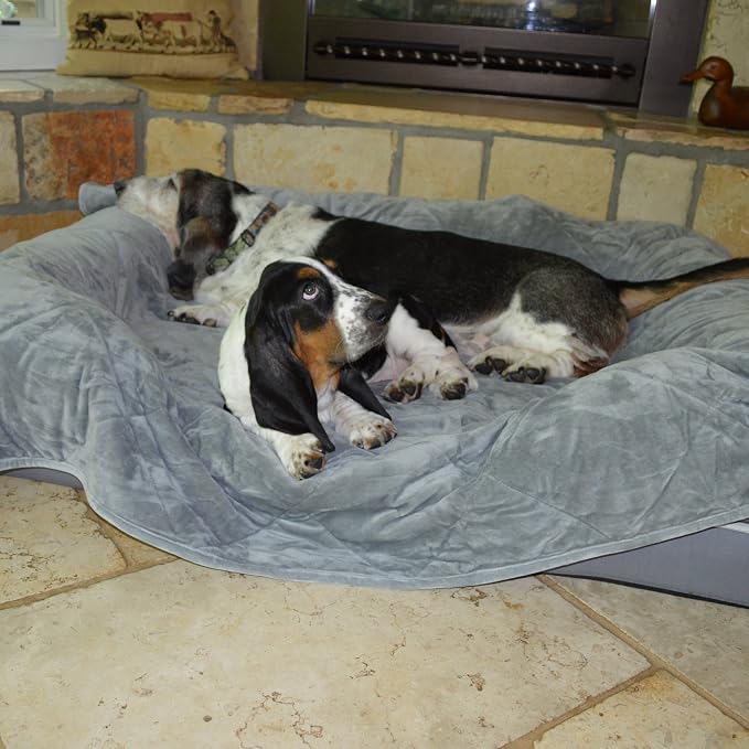 PetFusion Premium Dog & Cat Blanket | Ultra Soft, Available in Plush or Quilted; 2 Colors (Grey; Brown) | Perfect Blanket for Small Dogs & Large Dogs