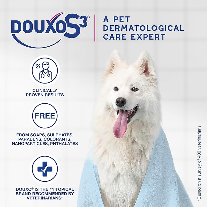 Douxo S3 Calm Dog Shampoo for Itchy Skin Relief, Dog Shampoo for Allergies and Itching, Soothes Itchy, Irritated or Allergic Skin For Dogs and Cats, 16.9 fl oz