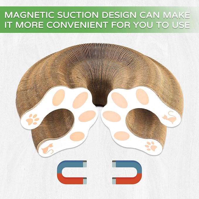 Goosheep Kitty Kurlz Accordion Magic Organ Cat Scratcher Toys for Indoor Cats - Cardboard Cat Scratching Board Ball Scratcher Pad 3 Pack
