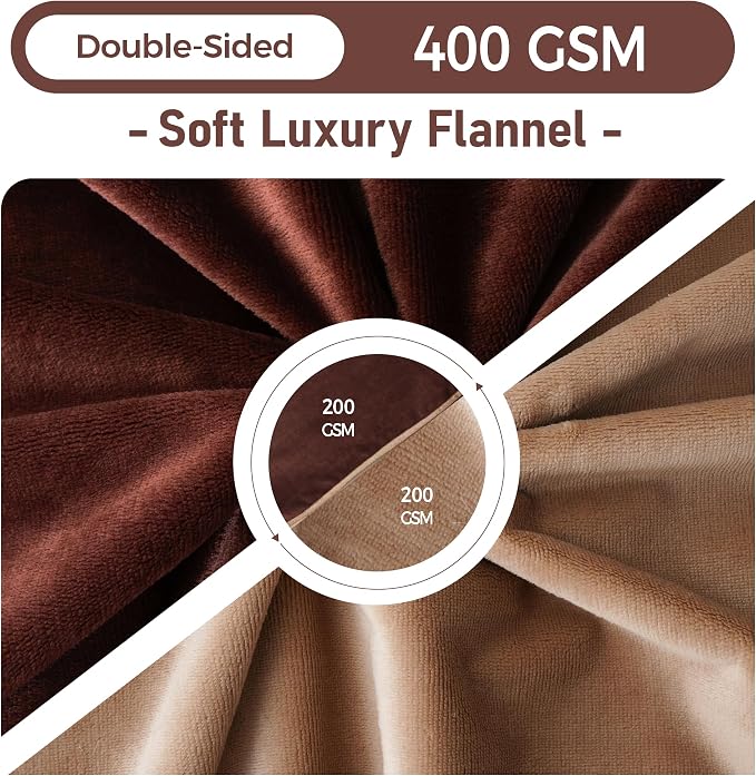 Waterproof Dog Blankets Pet Blanket 50"x60", Soft Fluffy Sofa Car Bed Protector, Reversible Leakproof Flannel Dog Blanket for Large Dogs(Brown)