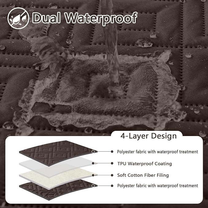 hyha Waterproof Dog Blanket, Soft Dog Bed Cover Pet Blankets, Waterproof Sofa Couch Cover for Dogs Washable, Reversible Pet Couch Covers for Sofa Furniture (52x82 Inch, Chocolate/Chocolate)