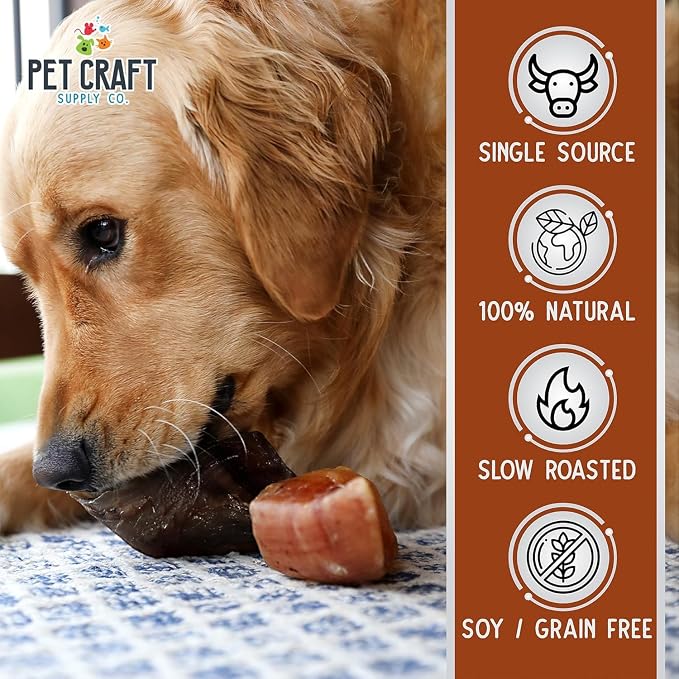 Pet Craft Supply All Natural Healthy Buffalo Butcher 12 Pack Bones Dog Chews Treats for Aggressive Chewers Long Lasting Rawhide Free Premium Slow Roasted for Small Medium Large Dogs