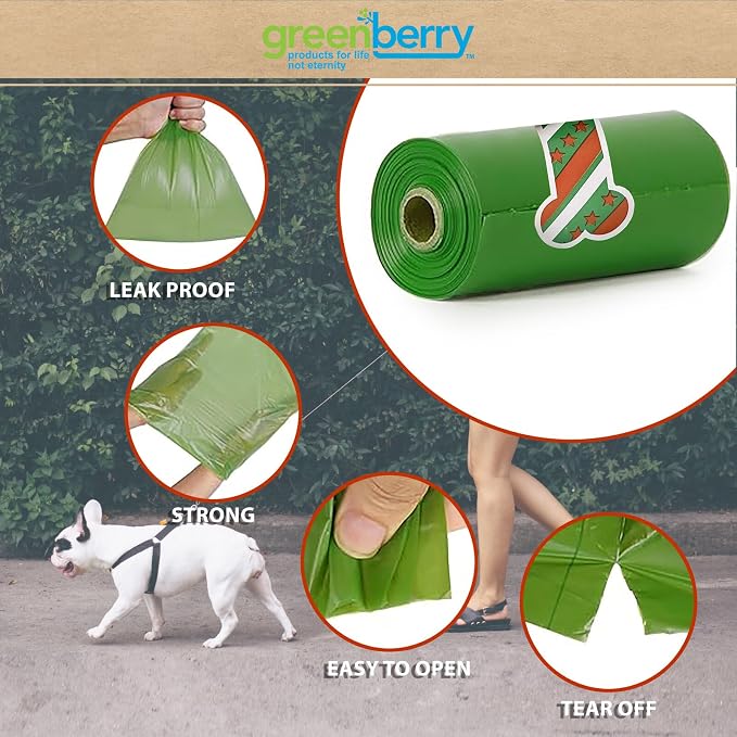Greenbone Jar-O-Refills Dog Poop Bags & Dispenser, 28 Rolls - 336 Bags - Holiday Edition