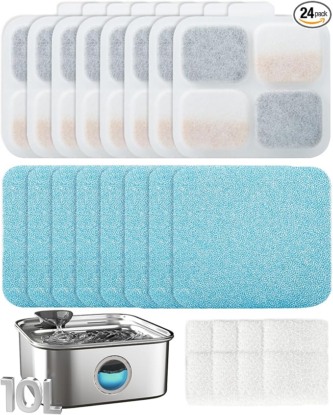 oneisall 8Set Filters for for PW07SAU 10L/2.64Gal Stainless Steel Dog Water Fountain