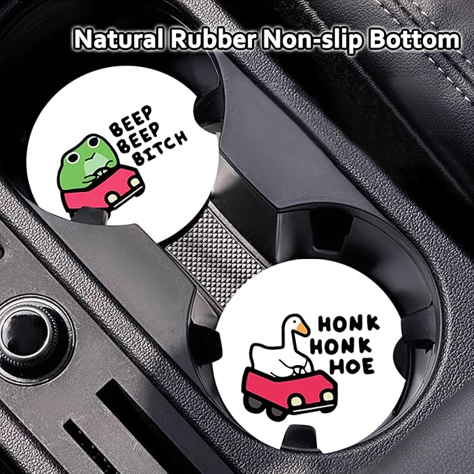 2Pack Baseball Car Cup Holder Coaster,Gifts for Baseball Player Coach Teen Women Men,Vehicle Interior Drink Mat Reusable Neoprene Car Coasters for Cup Holders Decor,Baseballs Auto Accessories