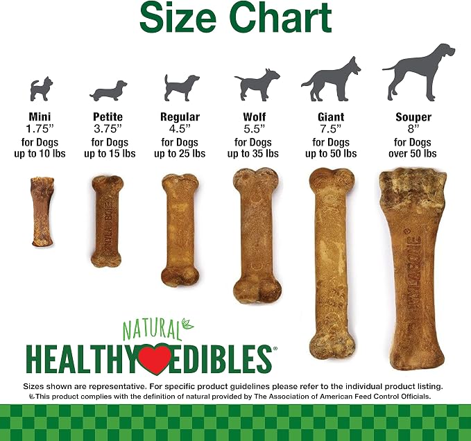 Nylabone Healthy Edibles Natural Dog Chews, Long Lasting Bones for Dogs, Roast Beef & Chicken Flavor Dog Treats, X-Small (8 Count)