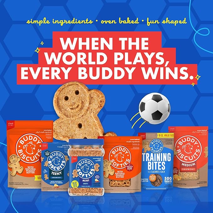 Buddy Biscuits Trainers Training Bites Soft & Chewy Dog Treats, Bacon, 10 oz. Pouch