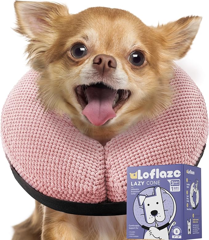 Loflaze Soft Inflatable Dog Cone Collar for Large Medium Small Dogs Cats - After Surgery Dog Neck Donut Collar, ECollar Alternatives for Recovery