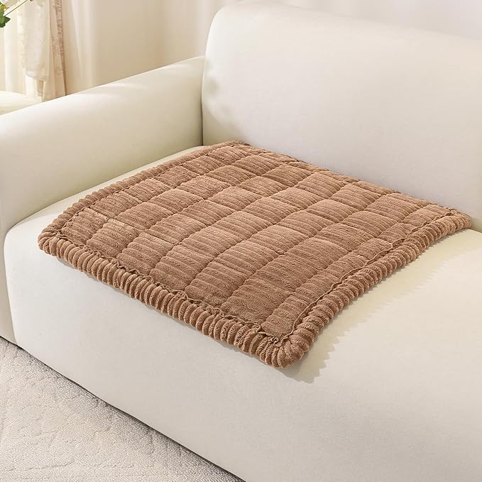 OstepDecor Couch Cover for Dogs, Washable Non Slip Sofa Cover for Pets, Soft Couch Covers for Sofa, Loveseat and Sectional, Furniture Protector Against Pet Hair & Scratches (27.6" x 27.6", Brown)