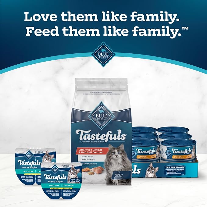 Blue Buffalo Tastefuls Chicken & Brown Rice Recipe Adult Indoor Dry Cat Food for Weight Control & Hairball Control, Real Chicken First, Natural Cat Food Made with Natural Ingredients, 7 lbs.