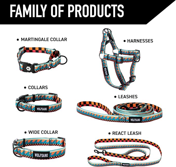 Wolfgang Heavy Duty Adjustable Dog Harness, Pull-Tested for Walking & Training, BuenaOnda Print, Large