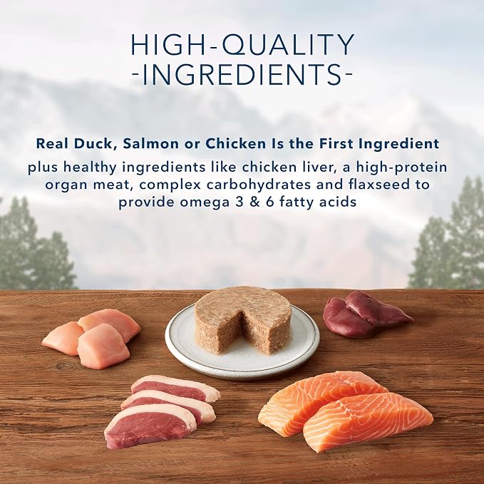 Blue Buffalo Wilderness Paté Variety Pack (Chicken, Salmon, and Duck) Adult Wet Cat Food, High-Protein & Grain-Free Recipes Enhanced with Vitamins, Minerals, and Other Nutrients, 3-oz. Each (12 Count)