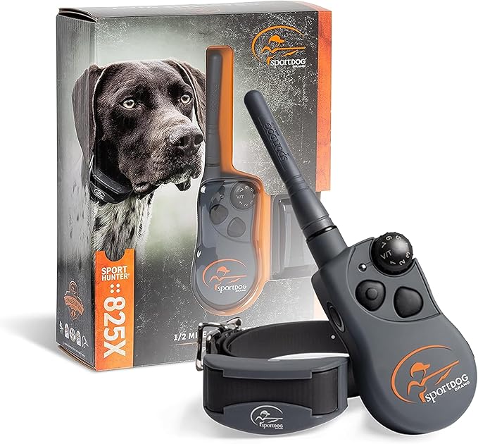 SportDOG SportHunter 825X Remote Dog Training Collar - 1/2 Mile Range, 21 Static Levels, Tone & Vibration, No-Look Dial, DryTek Waterproof, Up to 70 Hrs Battery Life, Expandable to 3 Dogs