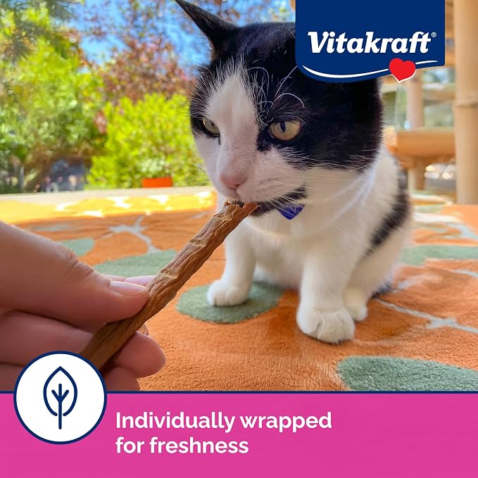 Vitakraft PurrSticks for Cats - Nutritious & Healthy Soft Cat Treats - Gently Oven Roasted Meat Sticks for Cats w/ 70% Meat - Easy-to-Serve Cat Chew Sticks (Chicken, 24 Pack)
