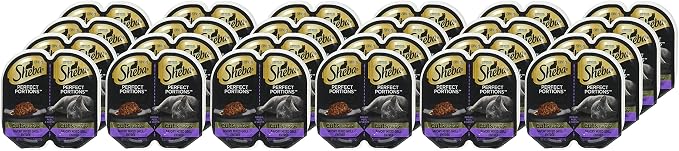 Sheba Perfect Portions Wet Cat Food Cuts in Gravy, Cat Food Wet Recipe, Savory Mixed Grill Entree, 2.6 oz. Twin-Pack Trays (24 Count, 48 Servings)