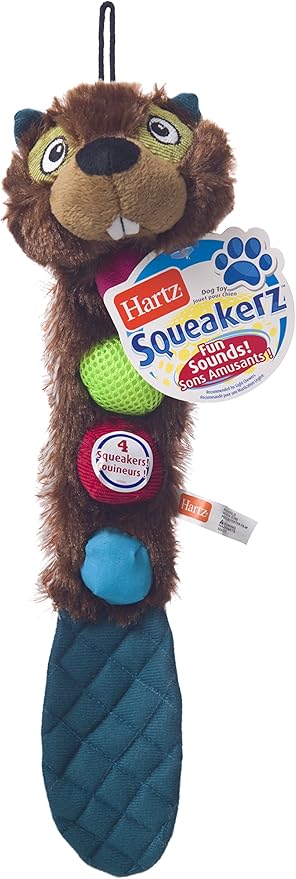 Hartz Squeakerz Stuffing-Free Plush Woodland Animal Dog Toy