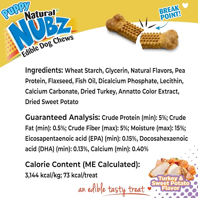 Nylabone Puppy Gift Box, Includes 3 Strong Puppy Chew Toys and 1 Natural Treat Bone for Puppies, Gifts for Puppies, Small Dogs - Up to 25 lbs., 4 Pack