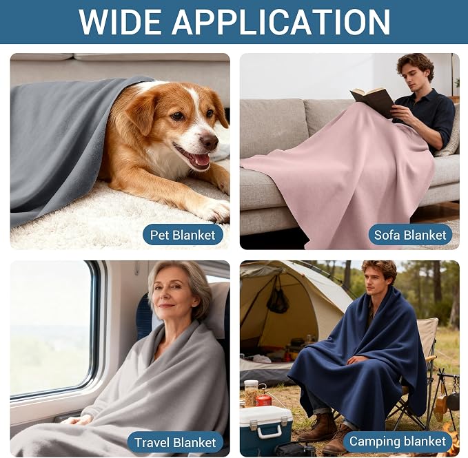 CULVE 24 Pack Fleece Throw Blanket 50x60 - Soft Lightweight Blankets in Bulk for Wedding, Gifts Pet Home Bed Sofa Couch Office Travel(6 Color)