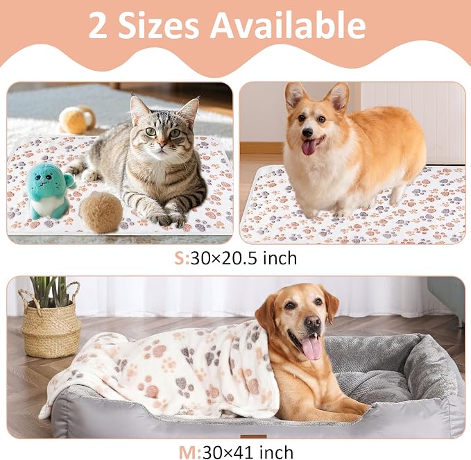 Dog Blankets for Medium Dogs, Cat, Premium Soft Dog Blankets for Small Dog Washable, Puppy Blanket Dogs Essentials for Puppies (1, White, 41" x 30")
