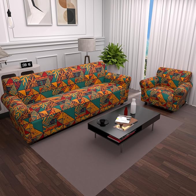 Stretch Couch Covers for 2 Separate Cushion Couch Sofa - Floral Printed Couch Sofa Cover ,Washable Sofa Slipcover,Pet Friendly Furniture Protector with Elastic Bottom,Universal Fit for Home(Loveseat)