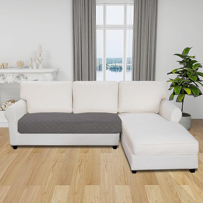 Easy-Going Sectional Couch Covers for Dogs L Shape Sofa Cover Reversible Sofa Slipcover Chaise Lounge Cover Furniture Protector Cover for Pets Dog Cat (30 x 50 inches, Gray/Light Gray)