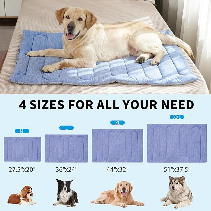 Cooling Mat for Large Dogs, Q-Max>0.46 - Self-Cooling Dog Bed with Arc-Chill Technology,Washable Dog Cooling Mat for Small & Medium Dogs, Indoor Outdoor Kennel Floor Use (36" x 24" - Large-Crate)