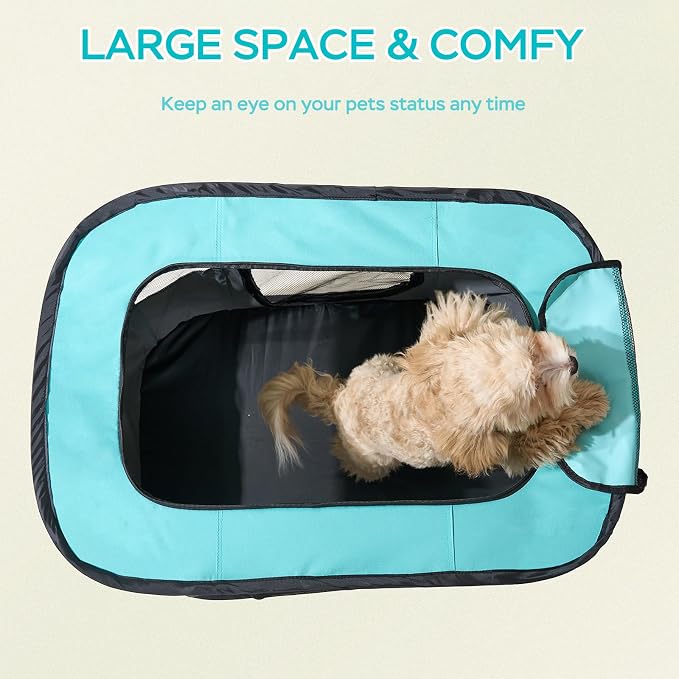 Portable Foldable Pet Playpen Collapsible Crates Kennel Playpen for Dog cat and Rabbit &Travel playpen Outdoor or Indoor (Medium（31.5" L x 23.6" W x 21.7" H）, Green)