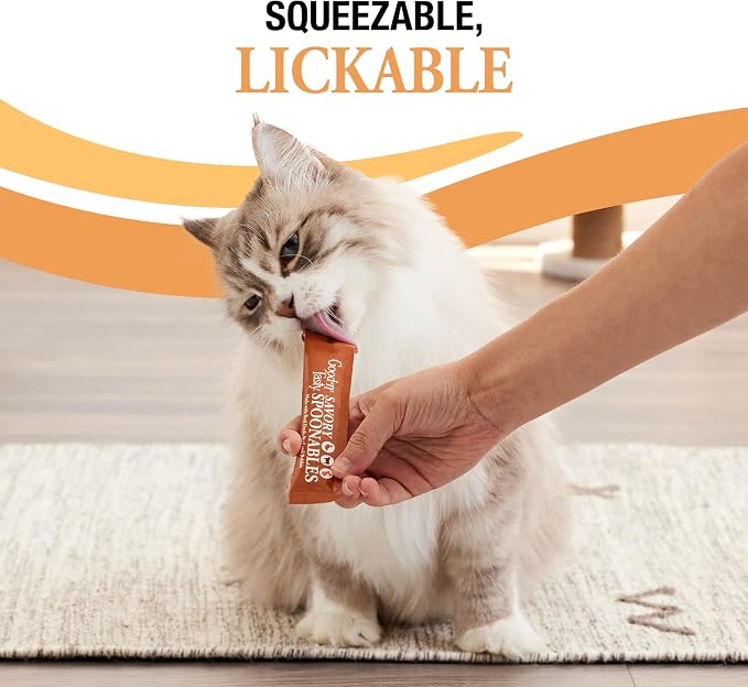 Good ‘n’ Tasty Savory Spoonables with Real Duck, Beef & Rabbit, 6 Count Tube, Triple Flavor Squeezable Lickable Wet Treats for Cats with Built-in Spoon for Less Mess