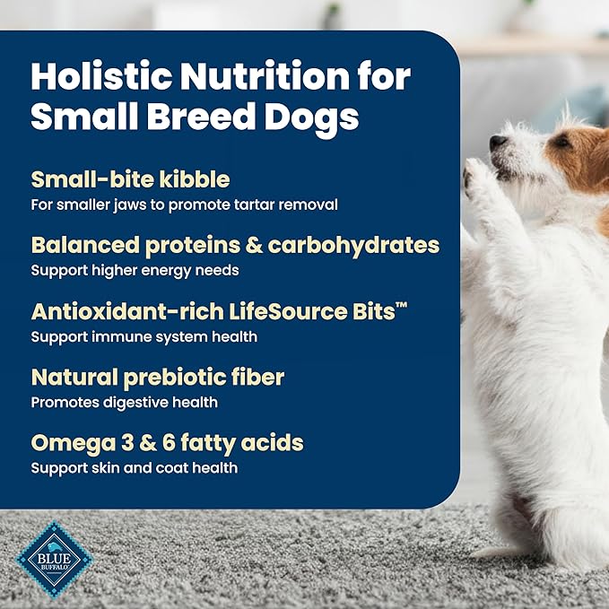 Blue Buffalo Life Protection Formula Lamb & Brown Rice Small Breed Adult Dry Dog Food, Supports Immunity with Antioxidant-Rich LifeSource Bits, Promotes Healthy Muscles, Skin & Coat Health, 5 lbs.