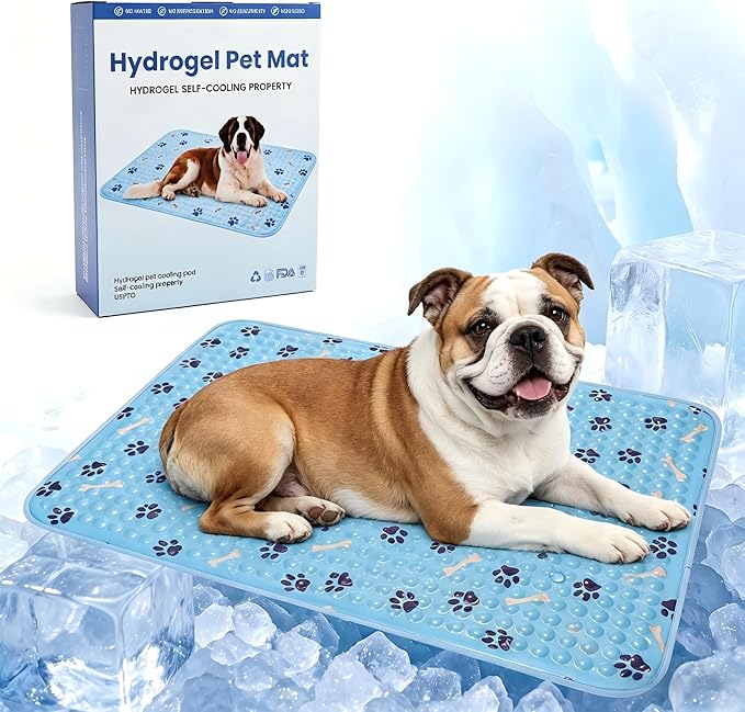 Pet Cooling Gel Pad with Patent Technology, 36in Dog Cooling Mat for Summer, Self Cooling Mat for Large/Medium/Small Dogs, Non-Slip Waterproof Durable Mat for Dog Beds, Car, Indoor & Outdoor Use