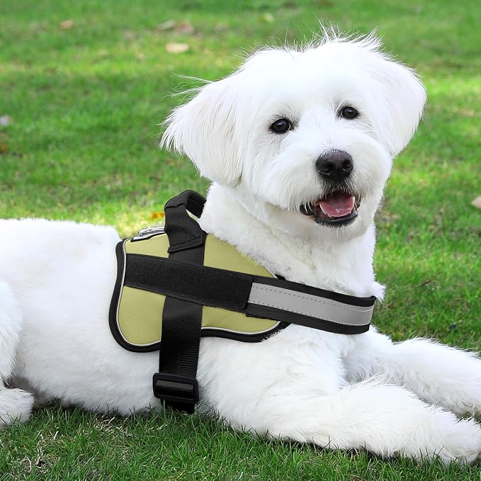 Dog Harness, No-Pull Reflective Dog Vest, Breathable Adjustable Pet Harness with Handle for Outdoor Walking - No More Pulling, Tugging or Choking