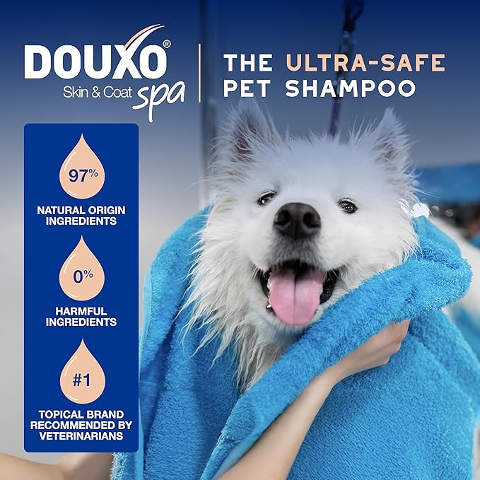 DOUXO SPA Shed Control Dog Shampoo, 16 fl oz. Reduces Excessive Shedding, Cleans and Hydrates the Skin, Leaves the Coat Soft, Radiant, and Smelling Great