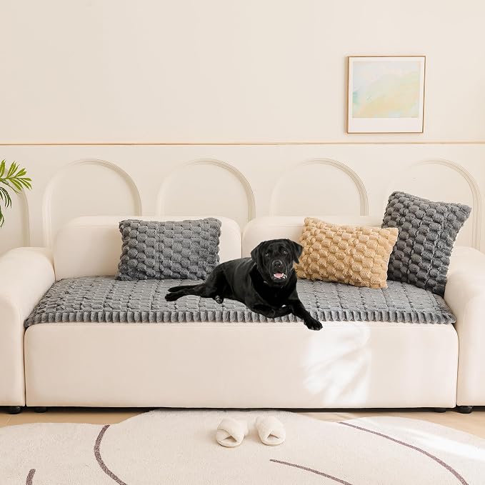 Mivnue Pet Couch Cover Dogs Washable Sofa Protector Non Slip Fuzzy Couch Pads Pet Friendly Dog Mat for Couches and Sofas