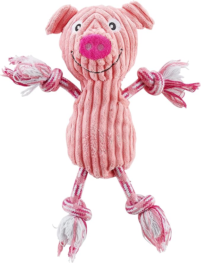 Outward Hound Ranch Roperz Pig Plush Squeaky Dog Toy