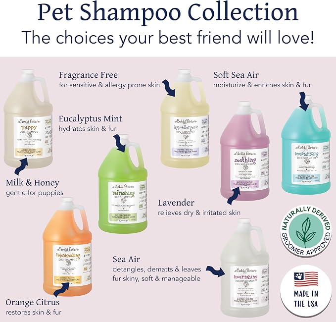 Bobbi Panter Nourishing Dog Conditioner Safflower Oil, Keratin, Shea Butter & Aloe Vera – Detangling Natural Formula for Soft, Smooth & Manageable Coat, 10:1 Concentrate, 1 Gallon (Case of 4)