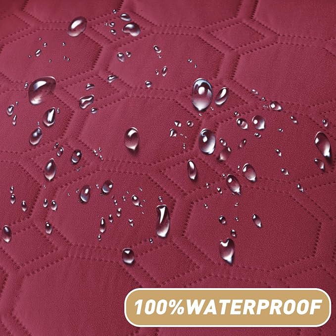 ZNSAYOTX Ultimate Cozy Blankets (30"x70") 100% Waterproof Sofa Mat Blanket for Dog Pets, Bed Couch Protector with Non-Slip Back Washable Durable, Pee Scratch Proof Easy to Clean (Wine Red)