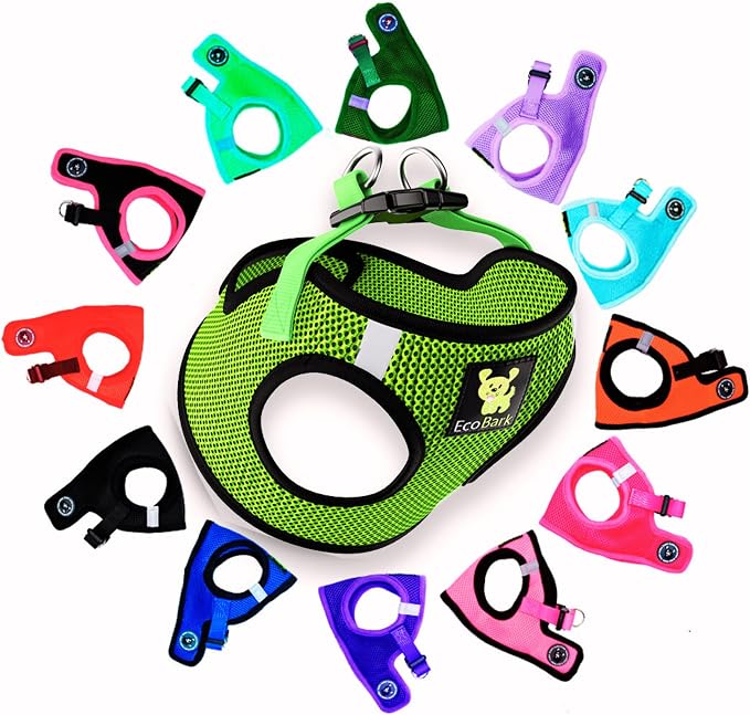 EcoBark Step in Dog Harness Reflective Soft Ultra Padded Mesh Dog Harnesses for XXS, XS, Small, and Medium Dogs Eco-Friendly Comfort Secure Halter No Pull Adjustable Pet Vest