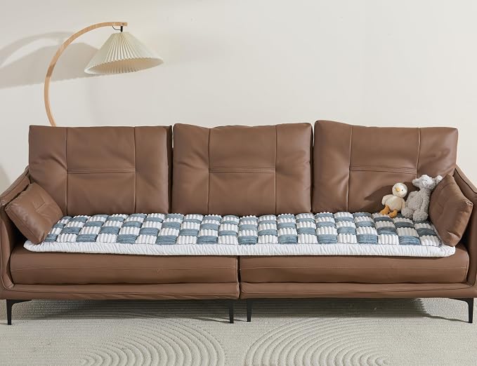 Couch Cushion Cover for dogs Sofa Cover Washable Pet Love Seat Couch Covers for Sofa Slipcovers Couch Protector Blanket for Dog Sofa Cushion Covers for Pet Washable Pad Blue Grey 70x180cm/27.6x70.9in