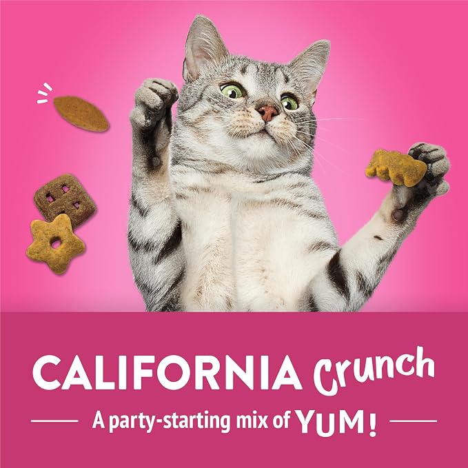 Friskies Purina Party Mix California Crunch with Chicken and Flavors of Turkey and Bacon Cat Treats - 30 oz Canister (Pack of 2)