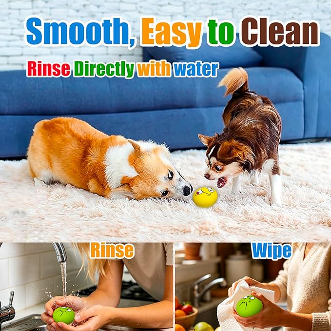 HOLYSTEED Latex Dog Squeaky Toys, Rubber Soft Small Dog Toys Chewing Squeaky Toy, Fetch Play Balls Toy for Puppy Small Pets 6pcs