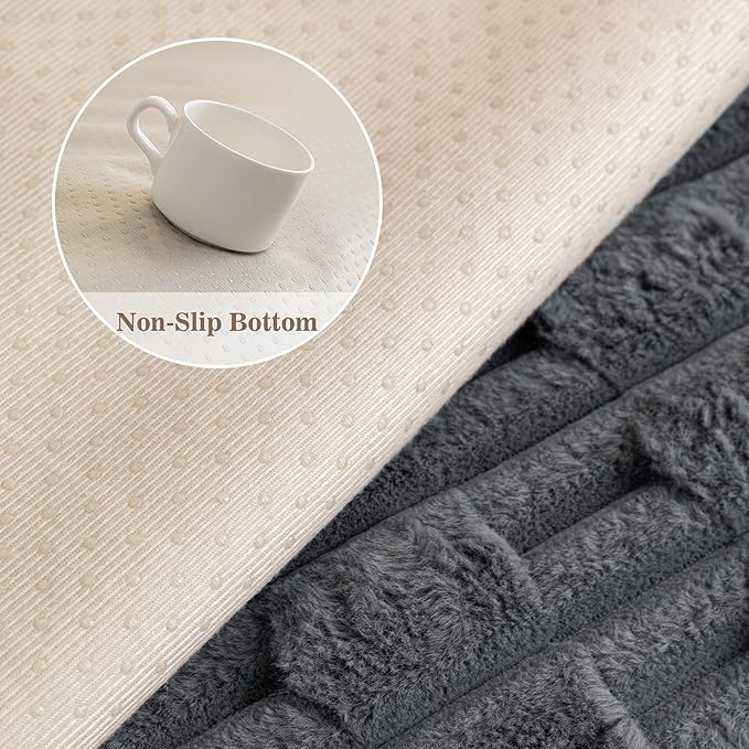 MYSKY HOME 100% Waterproof Couch Cover for Dog, Plush Pet Couch Covers for Sofa Washable, Couch Covers for 3 Cushion Sofa Pet Friendly, Non-Slip Sofa Cover Slipcover Protector, Dark Grey, 35"x83"