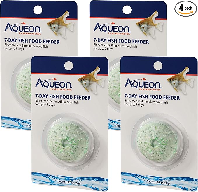 Aqueon 7 Day Vacation Feeder Slow- Release Fish Food for Tropical Fish - 4 Pack